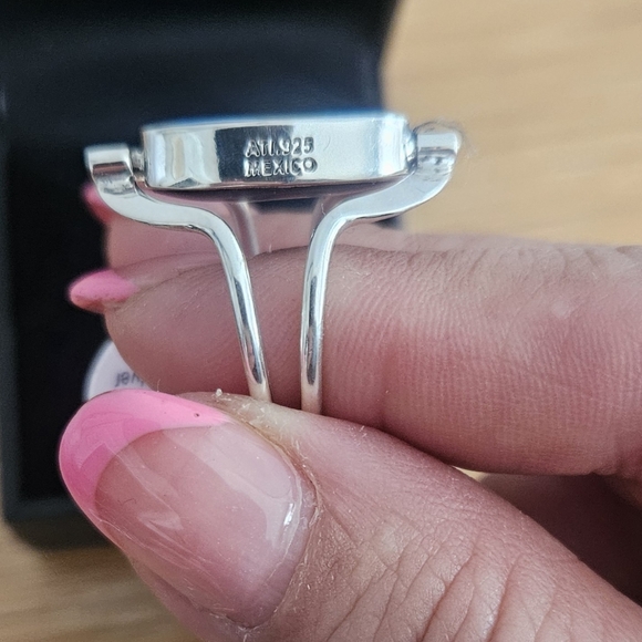 925 Fire Opal Gemstone Ring size 7.5 - Picture 3 of 5